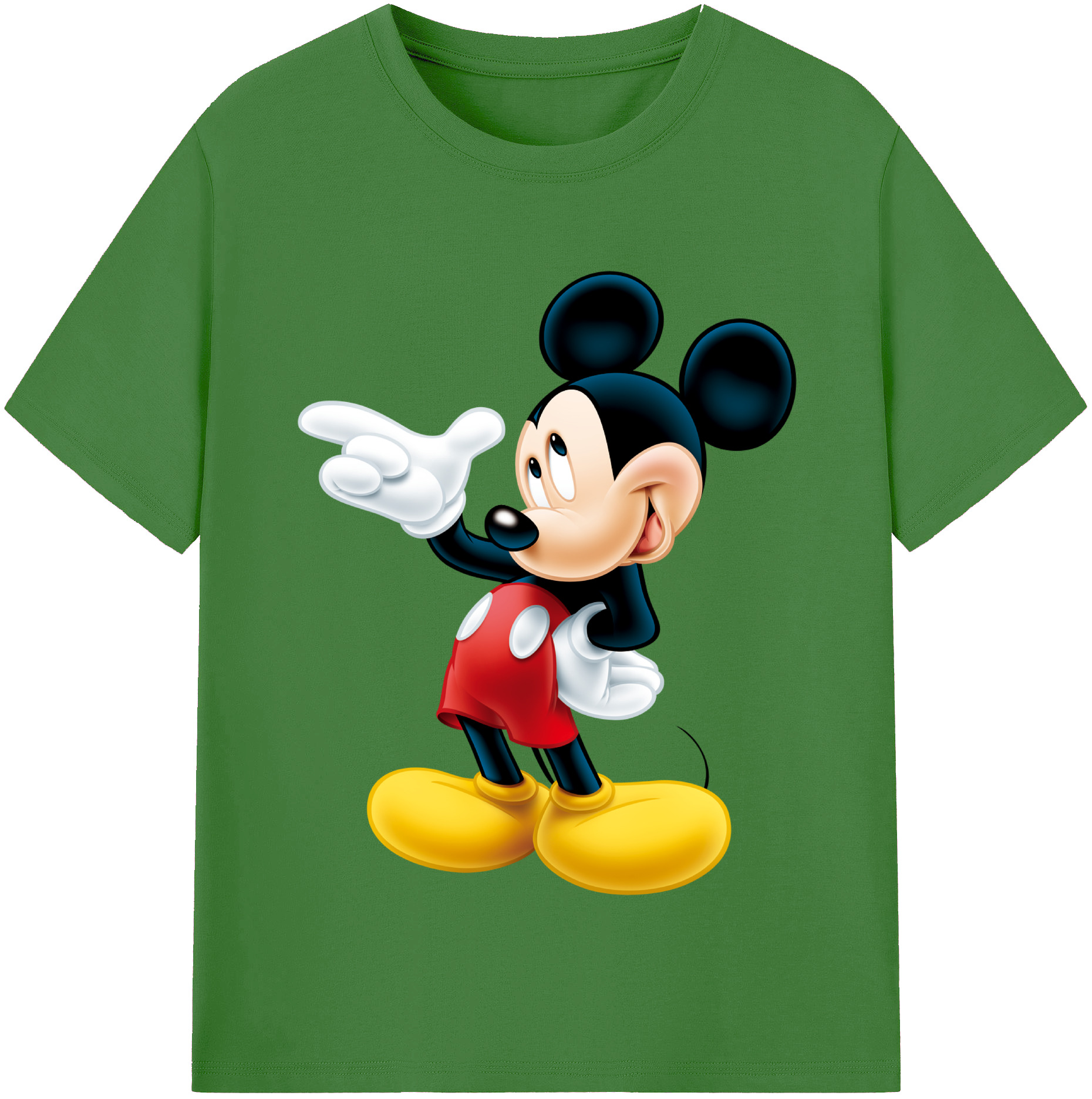 （画像用） ミッキーマウス Mickey Mouse レディースカジュアルプリントTシャツ（綿100％）